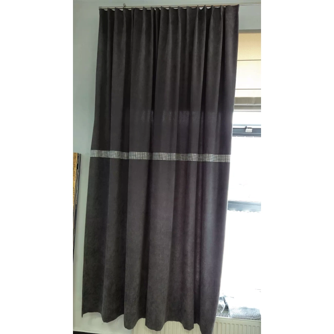 Zasłony Gotowe szerokie 220 x 255 cm - Czarne z cyrkoniami - Już uszyte - Ostatni komplet